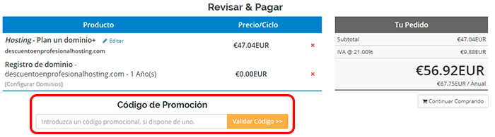 introducir-cupon-descuento-profesionalhosting